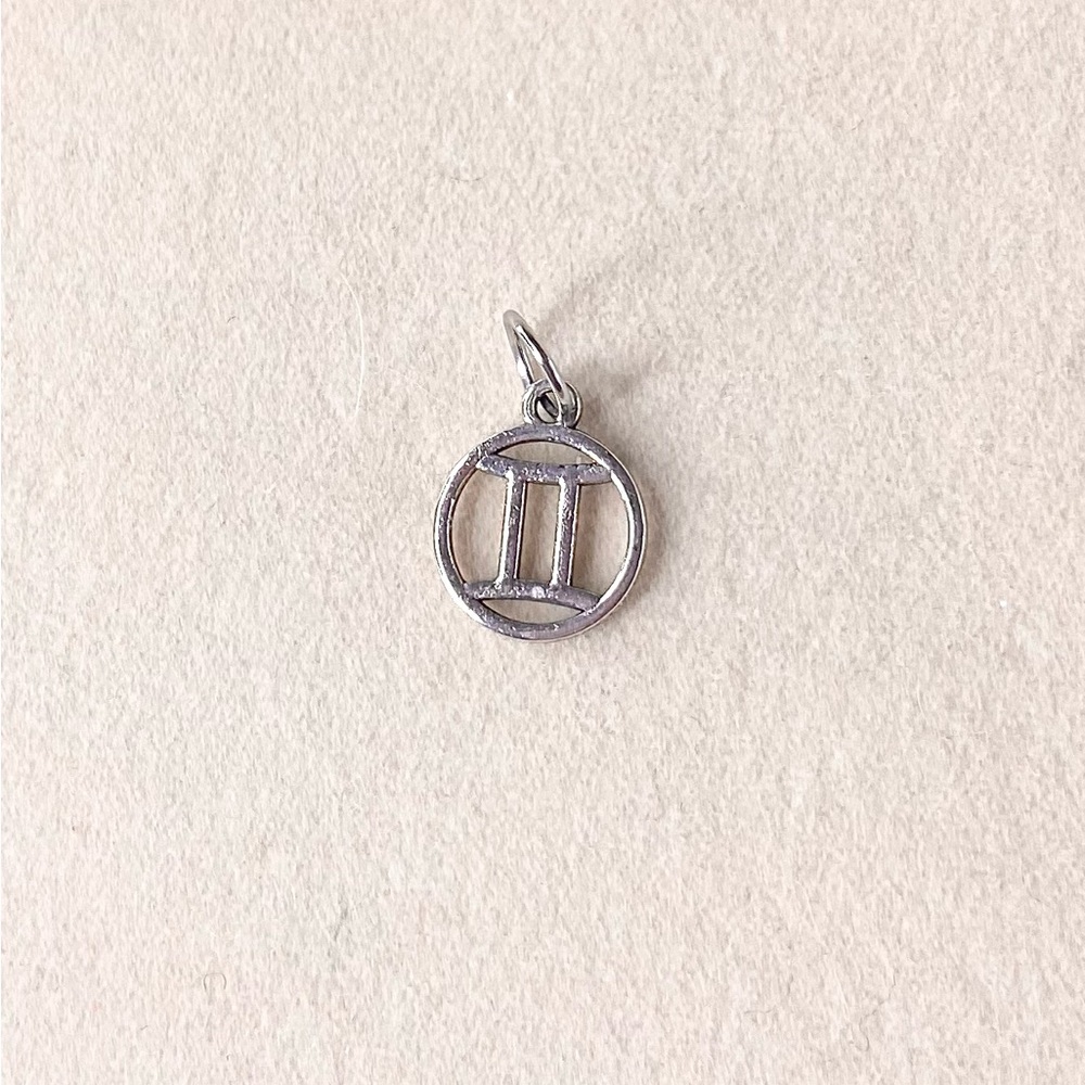 Silver Gemini Zodiac Charm